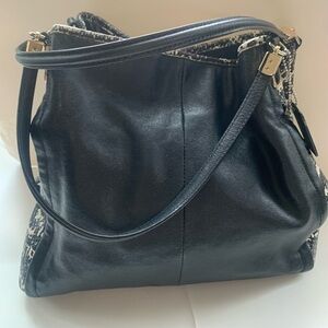 Coach Madison Phoebe two tone python black leather purse K1393-28694